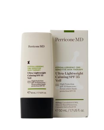 Perricone MD Cremă pentru bronzare pentru față, pentru pielea sensibilă SPF 35 Hypoallergenic CBD Bulldog Sensitive Skin Therapy (Ultra-Lightweight Ca