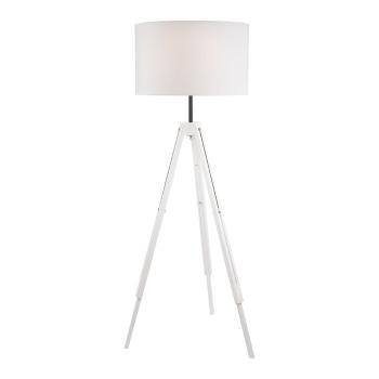 Lampadar alb cu abajur textil (înălțime 110 cm) Theo – LAMKUR