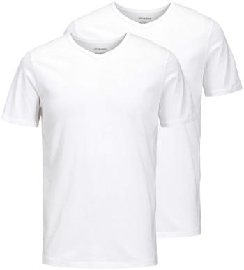 Jack&Jones 2 PACK - tricou pentru bărbați JACBASIC 12133914 Alb-3 L