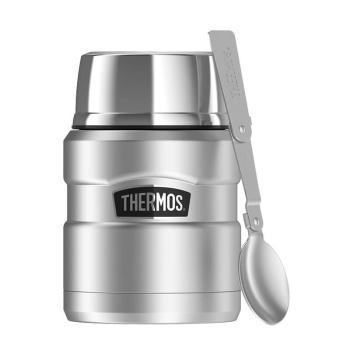 Thermos Stil termos alimentar cu lingură pliantă și ceașcă - 470 ml din oțel inoxidabil