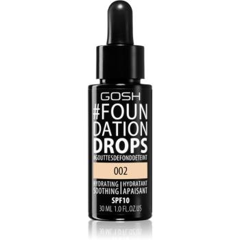 Gosh Foundation Drops make-up sub formă de picături SPF 10 culoare 002 Ivory 30 ml