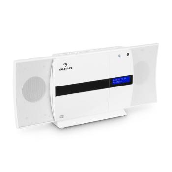 Auna V-20 DAB, sistem stereo vertical, bluetooth, NFC, CD, USB, MP3, DAB +, culoare albă