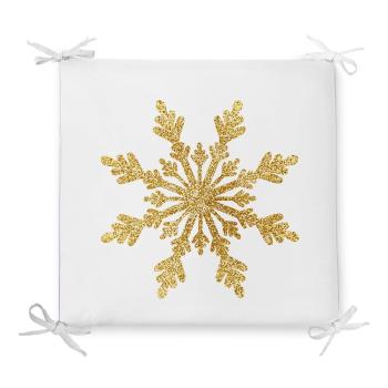 Pernă de scaun din amestec de bumbac cu model de Crăciun Minimalist Cushion Covers Single Snowflake, 42 x 42 cm