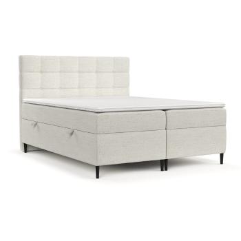 Pat boxspring crem cu spațiu de depozitare 160x200 cm Urbaneo – Maison de Rêve