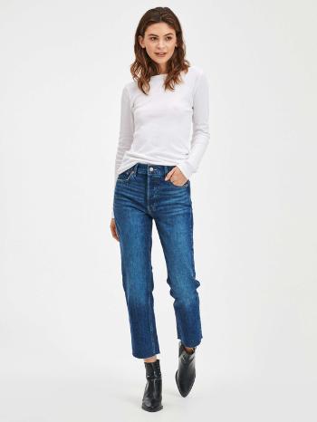 GAP Straight High Rise Jeans Albastru