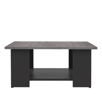 Măsuță de cafea neagră cu blat cu aspect de beton 67x67 cm Square - TemaHome