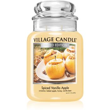 Village Candle Spiced Vanilla Apple lumânare parfumată  (Glass Lid) 602 cm
