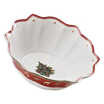 Bol din porțelan cu model de Crăciun Toy's Delight Villeroy&Boch, ø 32 cm, alb - roșu