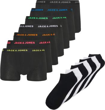 Jack&Jones 7 PACK - set de boxeri și șosete pentru bărbați JACFLAX 12205030 Black L