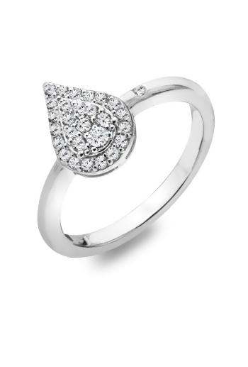 Hot Diamonds Inel elegant din argint cu diamant și topaz Glimmer DR255 52 mm