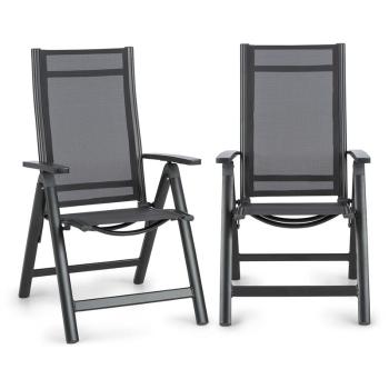 Blumfeldt Cádiz, scaun pliabil, set de 2 bucăți, 59,5 x 107 x 68 cm, ComfortMesh, antracit