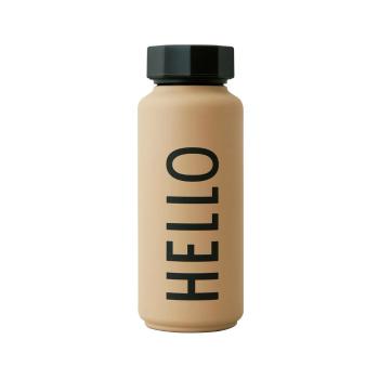 Sticlă termos Design Letters Hello, 500 ml, bej