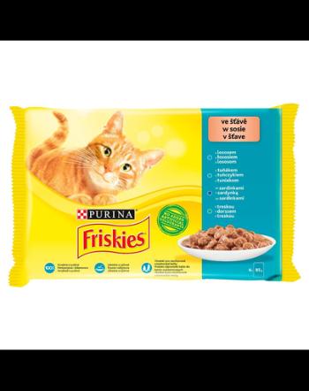 FRISKIES hrana umeda cu amestec de arome de peste pentru pisici adulte, Multipack 48x85g