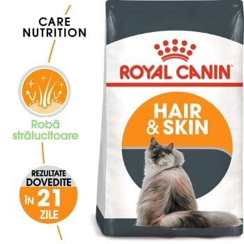 Royal Canin Hair & Skin Care Adult, pachet economic hrană uscată pisici, piele și blană, 2kg x 2