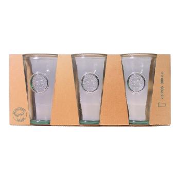 Set 3 pahare din sticlă reciclată Ego Dekor Authentic, 300 ml