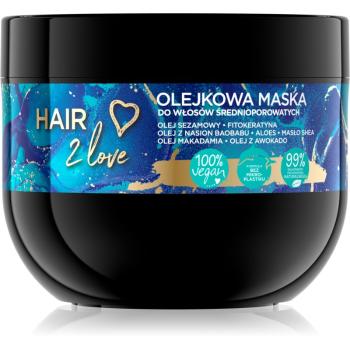 Eveline Cosmetics I'm Bio Hair 2 Love mască nutritivă și hidratantă pentru păr 300 ml