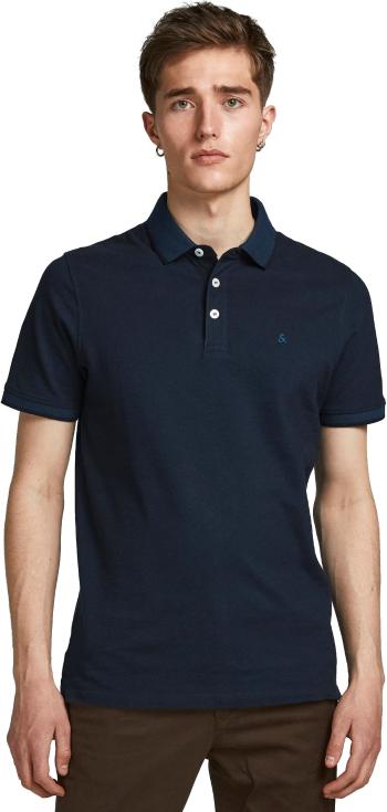 Jack&Jones Tricou polo pentru bărbați cămașă polo JJEPAULOS Slim Fit 12136668 Dark Navy S