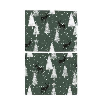 Suport pentru farfurii 2 buc. din material textil 35x45 cm  cu model de Crăciun Deer in the Forest – Butter Kings