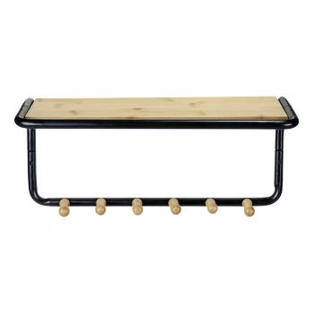 Cuier de perete negru/natural  cu raft din metal Loft – Wenko