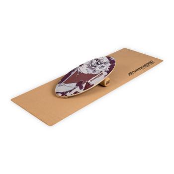 BoarderKING Indoorboard Allrounder, placă pentru echilibru, covor, cilindru, lemn / plută