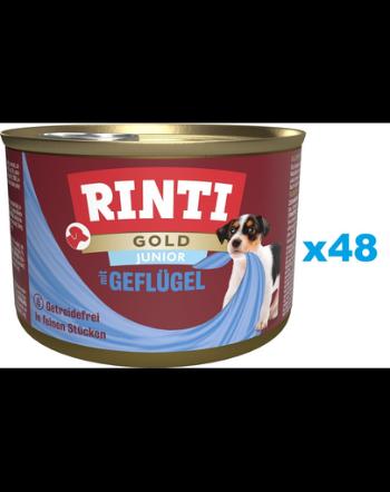 RINTI Gold Junior Poultry Mini conserve pentru juniori 48x185 g cu pasare