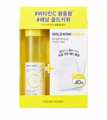 Holika Holika Set cadou iluminator pentru ingrijirea pielii Gold Kiwi Vita C+ Brightening Toner Set