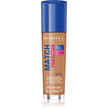 Rimmel Match Perfection fond de ten lichid SPF 20 culoare 301 Warm Honey 30 ml