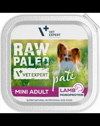 VETEXPERT RAW PALEO Pate Adult Mini Lamb 150 g pateu de miel pentru caini de talie mica