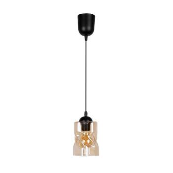 Lustră neagră cu abajur din sticlă ø 10 cm Felis – Candellux Lighting