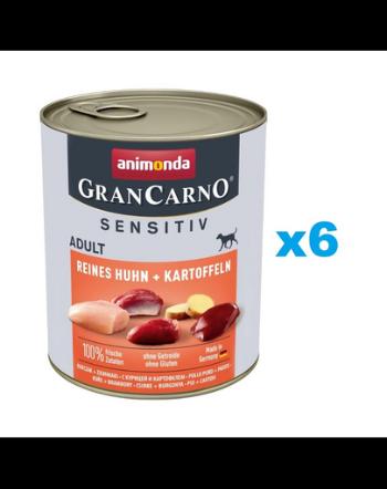 ANIMONDA Grancarno Sensitive Conserve caini adulti sensibili, cu pui si cartofi 6x800 g