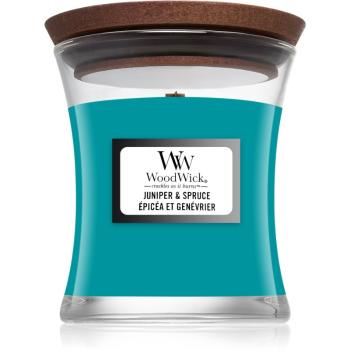 Woodwick Juniper & Spruce lumânare parfumată 85 g