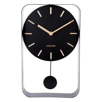 Ceas de perete cu pendul Karlsson Charm, înălțime 32,5 cm, negru