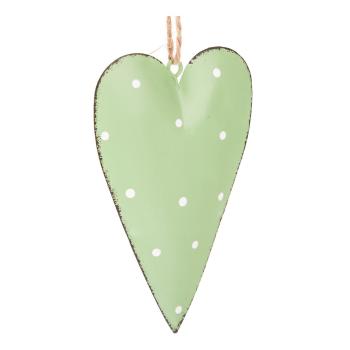 Set 3 decorațiuni metalice suspendate Dakls Dotty Heart, verde