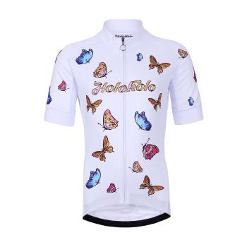 
                 HOLOKOLO Tricou de ciclism cu mânecă scurtă - BUTTERFLIES KIDS - multicolor/alb  
            