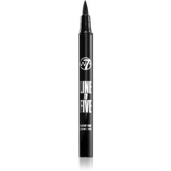 W7 Cosmetics Line To Five creion pentru conturul ochilor impermeabil culoare Black 1.2 ml