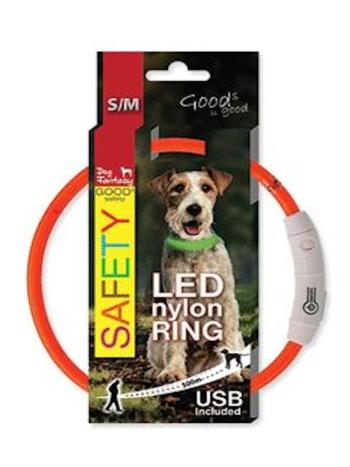 Zgarda DOG FANTASY luminoasa USB - portocaliu - Mărimea 65 cm