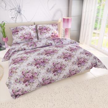 Lenjerie de pat din bumbac Provence - Ester - roz/alb - Mărimea 140x200cm + 70x90cm