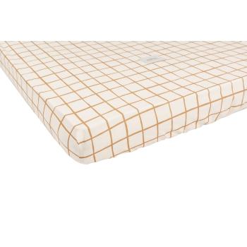 Cearceaf pentru copii din bumbac pentru pătuț cu elastic 80x160 cm Camel Check – Malomi Kids