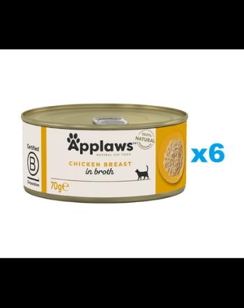 APPLAWS Cat Adult Chicken Breast Conserve pentru pisica, cu piept de pui 6x70 g