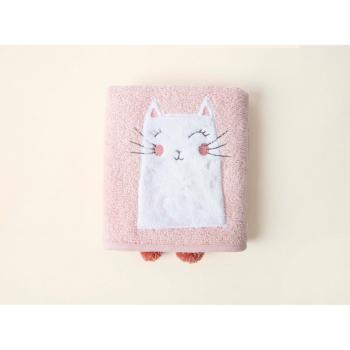 Prosop  pentru copii roz din bumbac 75x50 cm Kitty - Foutastic