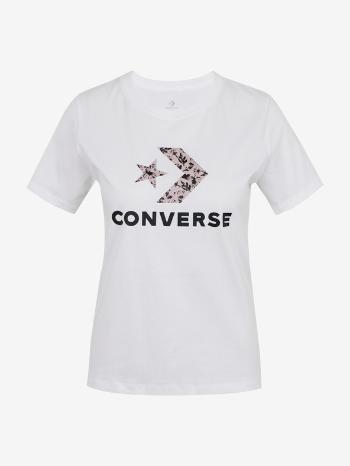 Converse Floral Star Chevron Grapphic Tricou Alb