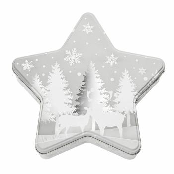 Doză de tablă de Crăciun Altom Silver Christmas tree, 23 x 22 x 6 cm