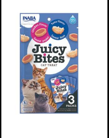 INABA Juicy Bites Recompense umede pentru pisici, cu pui si ton 33,9 g (3x11,3 g)