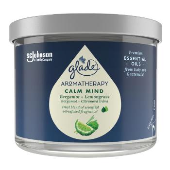 Glade Lumânare parfumată cu parfum de bergamotă și iarbă de lămâie Aromatherapy Calm Mind 260 g