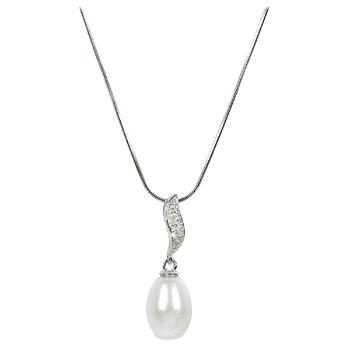 JwL Luxury Pearls Colier din argint cu perlă și zirconiu JL0200