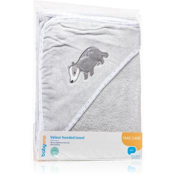 BabyOno Towel Velour prosop de baie cu glugă Grey 100x100 cm
