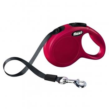 FLEXI Classic XS Cord, lesă retractabilă câini, 12kg, bandă, 3m, roșu