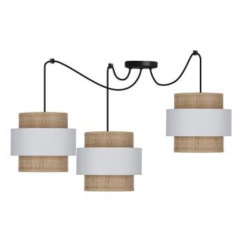 Lustră albă-în culoare naturală cu abajur din ratan ø 20 cm Rattan – Candellux Lighting