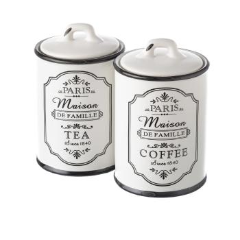 Set 2 recipiente din ceramică pentru ceai și cafea Unimasa Paris
