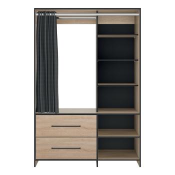 Dulap negru cu aspect de stejar 122x182 cm Jungo - TemaHome